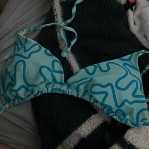 Blue and Teal Bikini Top